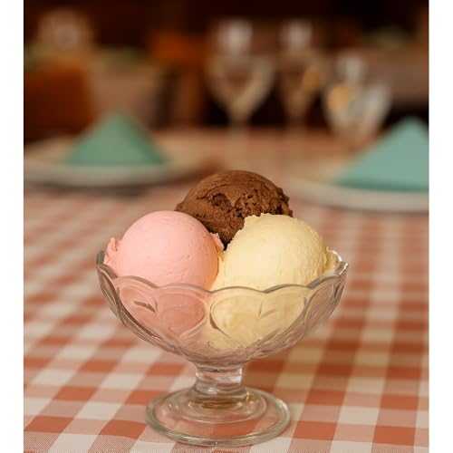Image of Glassbunny Glass Bowl Set of 6 for Ice Cream Elegant Textured Glass Bowls for Sundae, Sweets & Pudding Food-Safe & Scratch-Resistant Perfect for Gifting 150ml