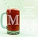 Etched Monogram 16oz Glass Beer Mug (Letter M), A-Z Customized Beer Gifts for Men, Father's Day, Personalized Beer Glasses, Custom Engraved Birthday Gifts for Him, Initial, Name, Husband Dad