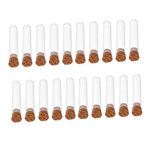 BELLIFFY 40pcs Wood Stopper Test Tubes Liquid Container Large Test Tubes with Caps Science Experiment Equipment for Boys and Girls