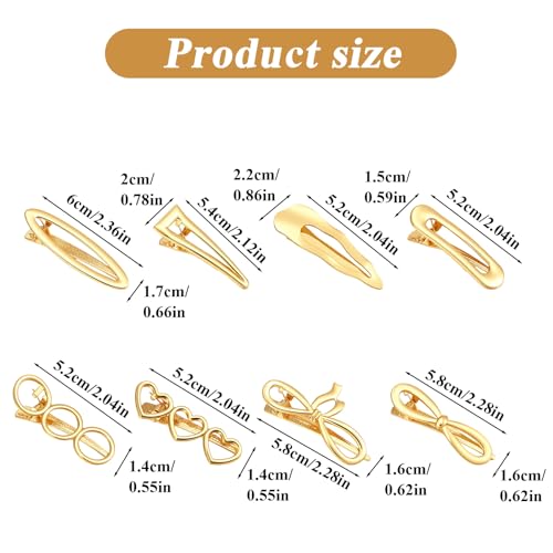 Clip de cabello dorado pequeño pack 8 piezas miniatura 2