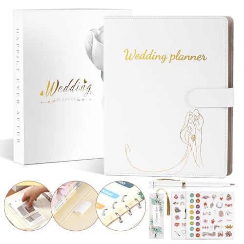 Ogioxam - Planificateur de mariage complet et organisateur pour mariée, livre de planification de mariage et classeur organiseur, cadeau de fiançailles pour mariée