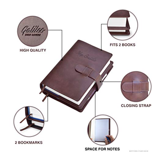 Double AA Big Book Cover & 12 Steps & 12 Traditions | by Galileo | Perfect Gift | Alcoholics Anonymous (My Guide/Brown)
