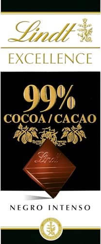Lindt Chocolate EXCELLENCE 99% cacao, tableta de chocolate puro, chocolate negro aromático, extrafino, intenso y equilibrado