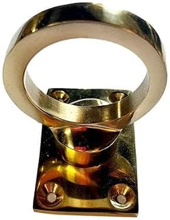 SGT KNOTS Rope Eye Plate - Easy to Install | Weather Proof | Anti-Rust Properties | Perfect for Handrails | Rope Rail Support | Indoor and Outdoor use | Stair Rope Eye Plate ( 1 1/2 inches, Brass )