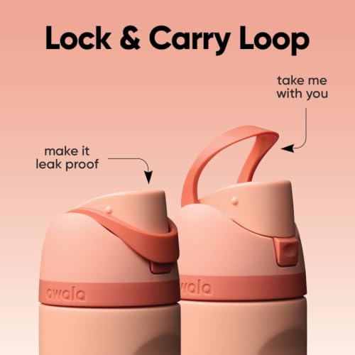 Image of Owala Kids FreeSip Insulated Stainless Steel Water Bottle with Straw for Sports, Travel, and School BPA-Free Sports Water Bottle, 16 oz, Peach of Mind