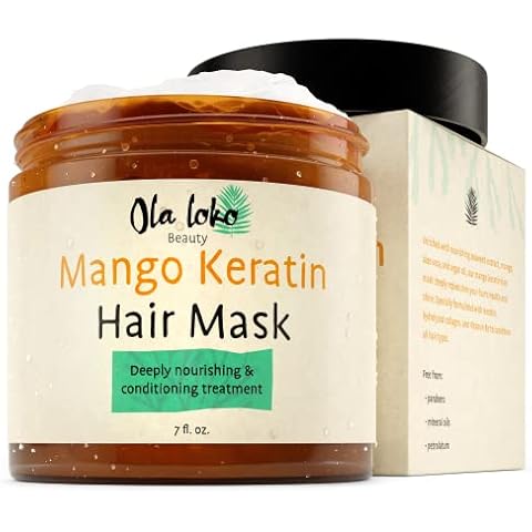Nourishing Mango Keratin Hair Mask, Deep Repair Hair Treatment for Dry and Damaged Hair, Protein Treatment for Scalp and Hair, 7 Fl Oz Cover