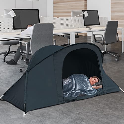 Eighteentek Bed Canopy Office Bed Tents Dream Tents Privacy Space Office Sleeping Tents Indoor One Person Lay Down Not Sitting Pop Up Portable Frame Curtains Breathable Grey Cottage 87"X28"X33"H #TOP6