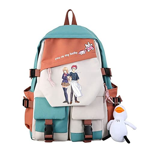 TKBASO Anime Food Wars Shokugeki No Soma Backpack Cosplay Schoolbag Backpack With Accessories (3)