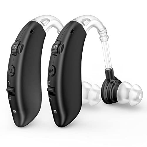 Hearing Aids for Seniors, Rechargeable with Noise Cancelling, Nano Hearing Aids,Digital Hearing Amplifier for Hearing Loss, Invisible Hearing Aid,Ear Sound Amplifier,Hearing Devices Assist(BLACK)