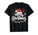 Merry Christmas Lights Red Santa Hat Xmas Family Men Women T-Shirt