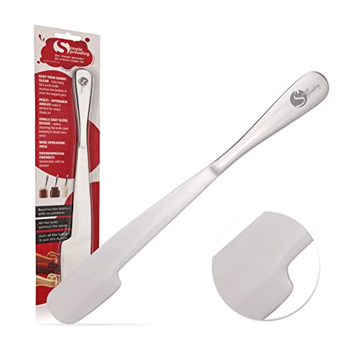 Simple preading Stainless Steel Spreader Knife: Spatula for Peanut Butter Jelly Chocolate Strawberry Jam. 11.5 Multifunction Stir & Scrape BIG Jar