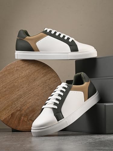 Image of Centrino Women Casual Shoes | Colorblock Sneakers with Ultra Soft Cushion Lace-Up Shoes All-Day Comfort | Trendy & Lightweight Design | Low Top Flat Sole(7611)