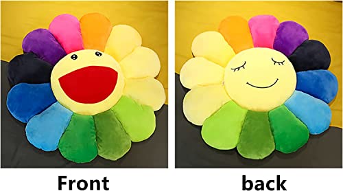 Zl Ybxdxz Rainbow Flower Pillow - Floor Pillow And Back Cushion 17In Flower Pillow As Back Cushion/Backrest/Floor Cushion, Used For Sofa Colorful (Multicolor) #TOP1