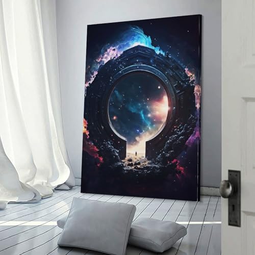 Toile personnalisée portail spatial dans votre salon pour sublimer vos photos