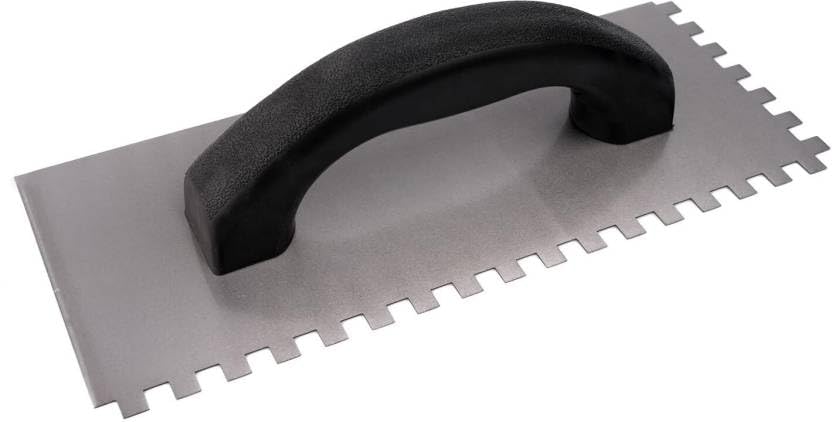 YARAENTERPRISE Notched Trowel (6 MM) Adhesive Notched Trowels Steel Trowel Stainless Steel Trowel (Pack of 1)