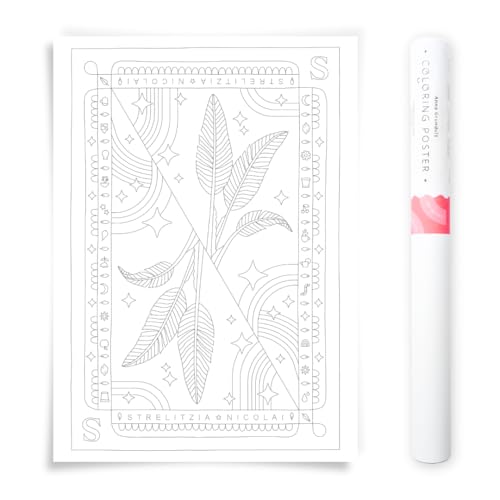 Illustration botanique DIY Strelitzia Nicolai grand poster créatif adulte 50x70 cm