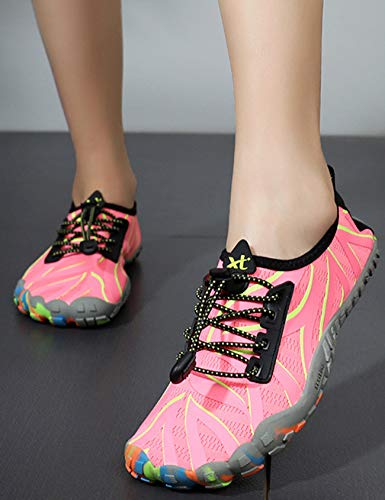 Bestgift Men/Women's Wide Toe Minimalist Trail Running Shoes Polyline Green 39