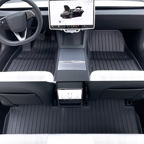 Mteycei Floor Mats 6PCS Compatible with Tesla Model 3 Highland 2024 Replacement for Model 3 Highland Interior Accessories All-Weather Floor Mats Waterproof Anti-Slip Floor Mat Front Rear Cargo Liner