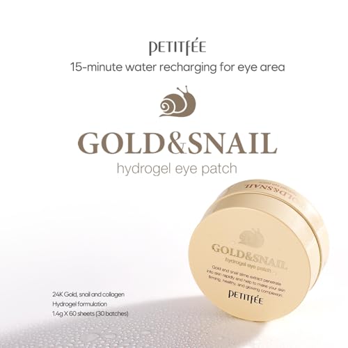Petitfee Petitf©e – Gold & Snail Hydrogel Augenklappe – 60 x Stück – Hautpflege mit Gold und Schneckenschleim