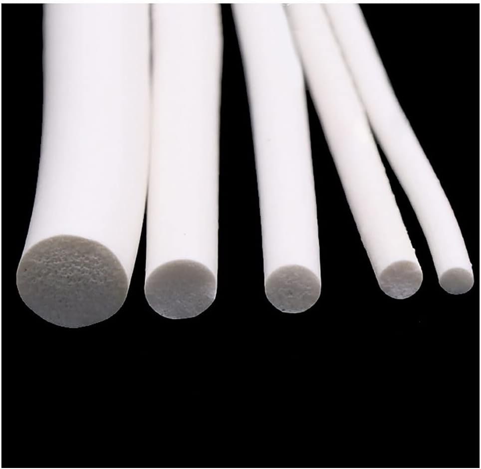 5m Silicone Rubber Sponge Strip, 1.5mm 2 2.5 3 3.5 4 5mm White Sealing Strips, Closed-Cell Circular Foam Support Rod Seal(2mm 5M)