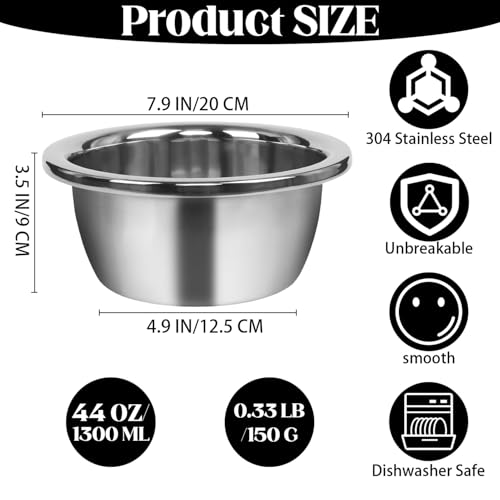 Set de 5 tazones de mezcla de acero inoxidable 1.2 Qt miniatura 2