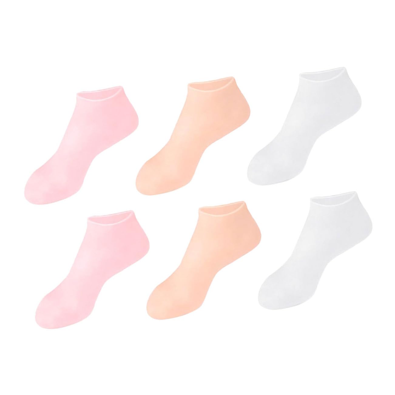 FRCOLOR 1 Pair Moisturizing Silicone Socks for Women Gel Foot Covers for Cracked Heels Softening Rough Skin Skin Tone for Daily Foot Care