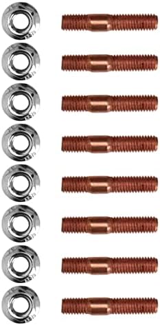 Exhaust Manifold Hardware Kit 8 Pcs M8 1.25 Threaded Turbo Studs Kit 8mm Metal Alloy High Pressure Resistant Exhaust Manifold Stud Bolt Nut Hardware