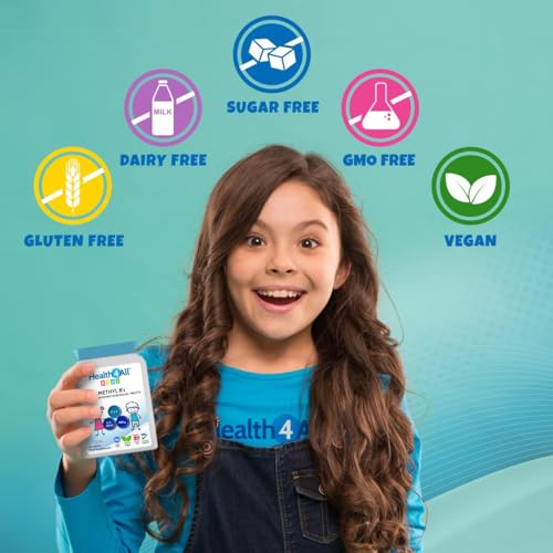 Health4All Kids Methyl B's 180 Chewable Tablets (6 Months Supply), Stress & Mood Support for Children 4+, Methylated B Vitamins B12 Methylcobalamin, 5-Methylfolate & Vitamin B6 P5P, Vegan | Made in UK - Image 4