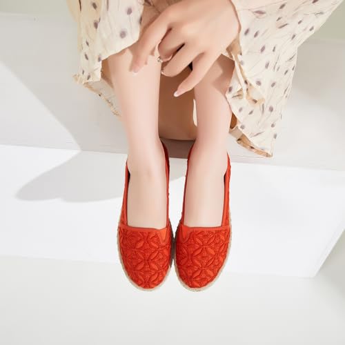 Image of BABUDOG Women's Flats with Flower Embroideried,White Lace Ballet Flats,Comfortable Dress Flats