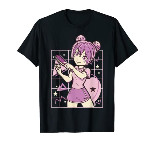 Raquette De Tennis De Table Pour Fille Avec Balle - Ping Pong Fille Joueuse De Tennis De Table Filles Tennis De T-Shirt
