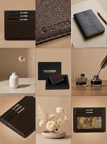 Image of Calfnero Genuine Leather Card Holder-Card Case-Leather Card Wallet- Genuine Leather Wallet