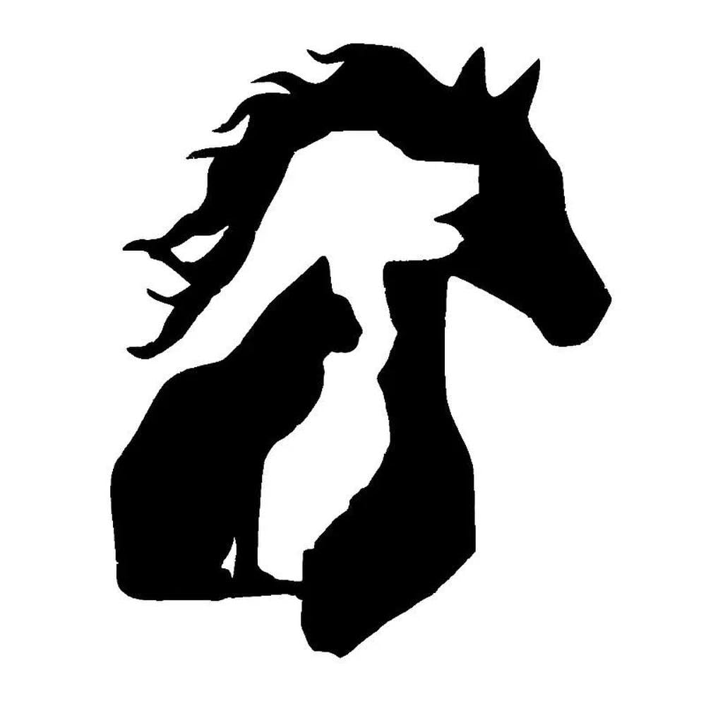 Auto Accessory Animal Lover Horse Dog Cat Car Decals Waterproof Custom Stickers On Motorcycle PVC Exterior Parts Products(Black,25CM)
