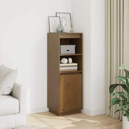 WSJHUHK Muebles, armarios y almacenamiento, bufés y aparadores, color marrón miel, 37 x 34 x 110 cm, madera maciza de pino
