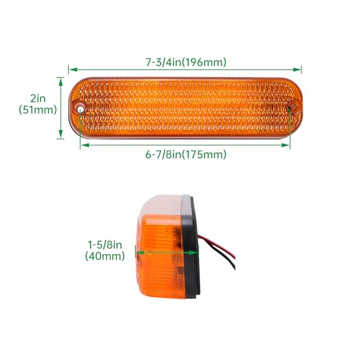 HECASA 1Pc LED Flashing Amber Cab Light AR60250 Compatible with John Deere Tractor 30 Series 2030 2630 4030 4230 4430 4630 2350 2550 2750 2755 2940 3055 3150 4050 LED Warning Light by HECASA - Image 3