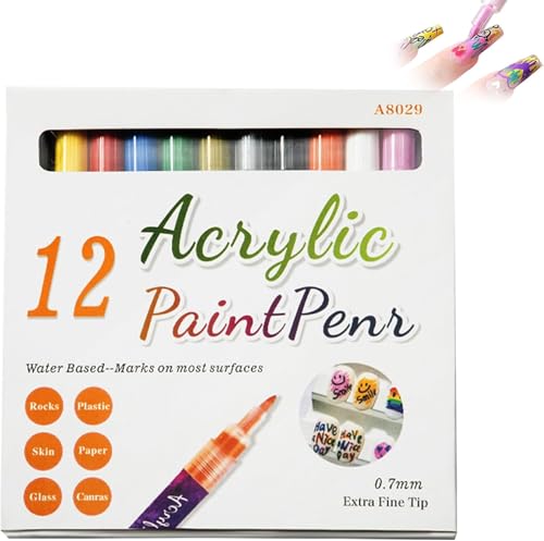 12 Colors Nail Art Pens Set,Nail Art Markers for Gel Nails,Diy Nail Art Set Drawing Tool,Gel Liner Nail Art,for Home Salon DIY Maker,3D Nail Polish Pens for Painting Point Liner DIY (1pc) Nice process