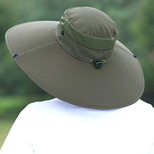 Image of HUAMULAN Super Wide Brim Men Fishing Sun Hats, Sports Outdoor Travel Women Bucket Cap, Golf Cycling Safari Boonie Hat