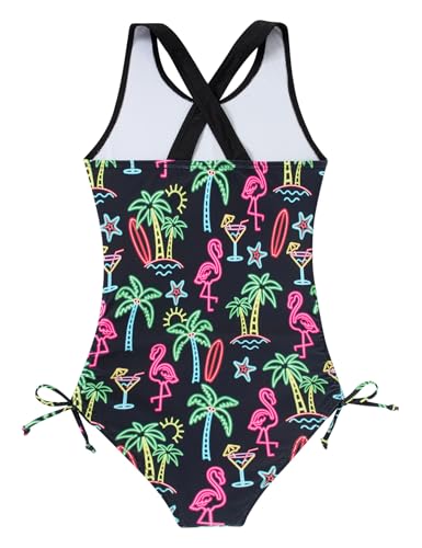 Image of BFUSTYLE Girls Swimsuit One Piece Bathing Suit 4-13 Years Sleeveless Beach Swimwear