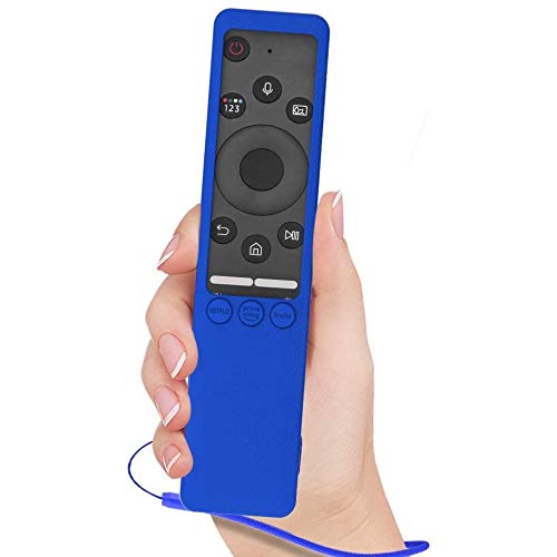 Image of Oboe Sikai Silicone Case Compatible with Samsung BN59-01312A QLED 8K 4K Smart TV Remote Shockproof Protective Remote Cover Skin-Friendly Anti-Slip Anti-Lost with Remote Loop (B-Blue)