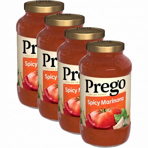 Prego Spicy Marinara Pasta Sauce, 24 oz Jar (Pack of 4)