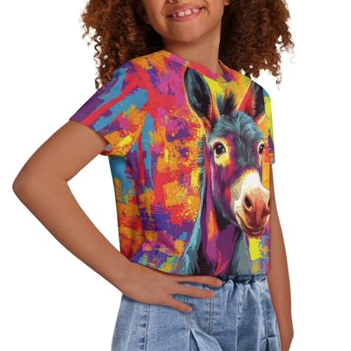 Cute Crop Tops for Girls 5-14T Kids Short Sleeve Shirt Activewear T-Shirt Athletic Workout Pullover Tee Top4