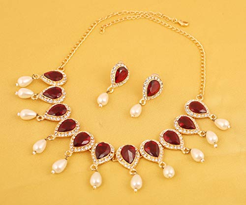 Touchstone Indian Bollywood Traditional Craftsmanship Mughal Designer Jewelry Wedding Necklace Set in Antique Gold Or White Tone for Women.4