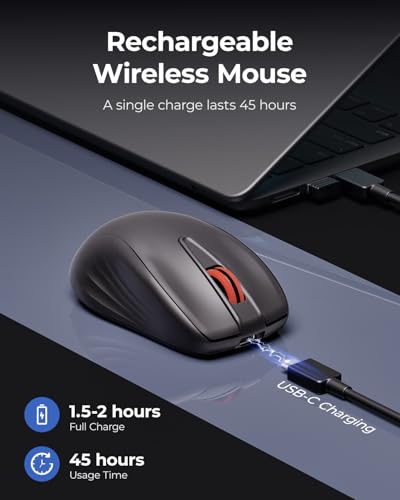 Wegear 6-Button WL500 Rechargeable Silent Wireless Mouse (Black) $6.99 + Free Shipping w/ Prime or on $35+ + 63% Off Code 8CY6V975 Prime - image 3