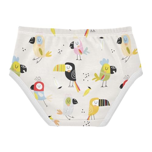 ZZKKO Cute Parrots Toucans Girls Underwear Toddler Panties for Girls Comfort Brief Size 2T-8Y2