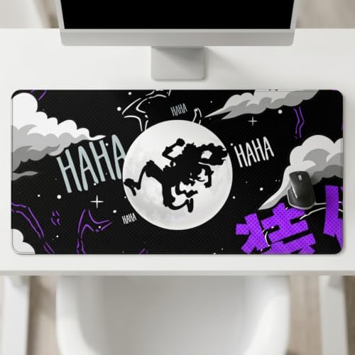 Image of Anime Style Extended Desk Mat 458 x 915 mm| Large Mouse Pad with Stitched Edges | 3mm Thick Desk Pad with Anti-Slip Rubber Base | Smooth Surface for Office, Work & Gaming