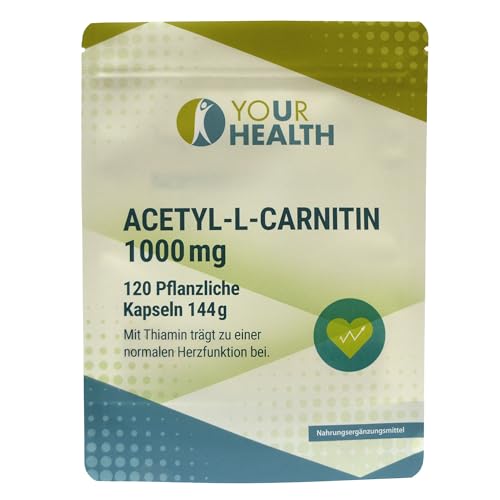ACETYL-L-CARNITIN 1000 mg; in pflanzlichen Kapseln; mit Thiamin - 120 Kapseln