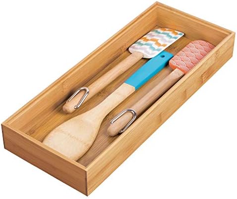 iDesign InterDesign Stackable Box-Bamboo, 6” x 15” x 2” Formbu Drawer Organizer-6" x 15" x 2", 6" x 15"