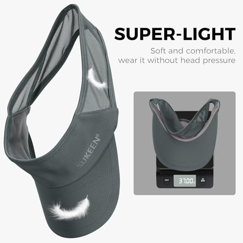 Sukeen Pacote com 2 viseira esportiva feminina masculina leve embalável com viseira elástica para go