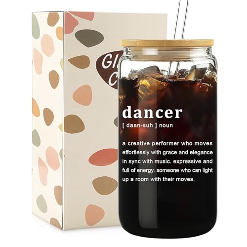 Mikopei Dance Gifts for Girls - Birthday Dancer Gift Stuff for Teacher Teens Team, Cute Glass Cup...