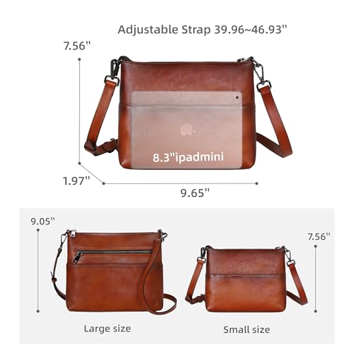 Iswee Leather Crossbody Bags for Women Small Purses with Multi-Pocket Shoulder Bag Lightweight Handbags for Travel3