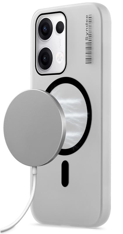 Image of Mr. Case Back Cover for Oppo Reno 13 5G Elegant Frosted White Translucent Back | Only Compatible with Wireless Magnetic Accessories | Anti-Scratch Shockproof Phone Case - Black